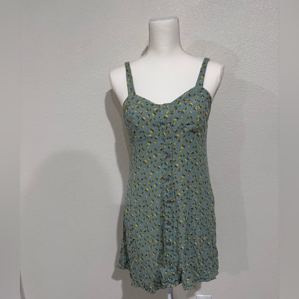 Wild Fable Teal Dress with Yellow Floral Accents